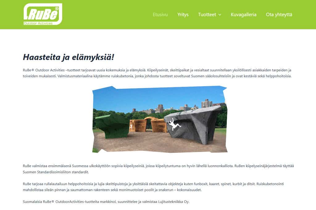 Rube WordPress-sivut